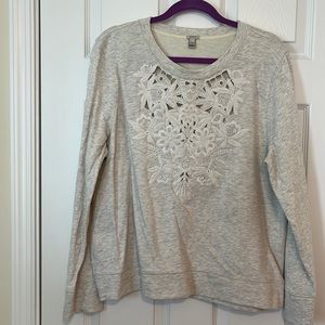 JCrew Lace Sweatshirt